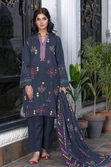 3PC Printed stitched Khaddar Suit KKH-3012 - Printed - KHAS STORES US - 3PC Printed stitched Khaddar Suit KKH-3012
